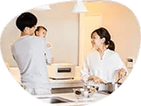 夫婦と子供の写真